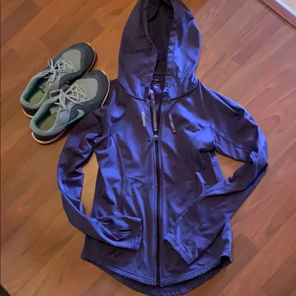 Deep Blue Slimming Reebok Hooded Jacket